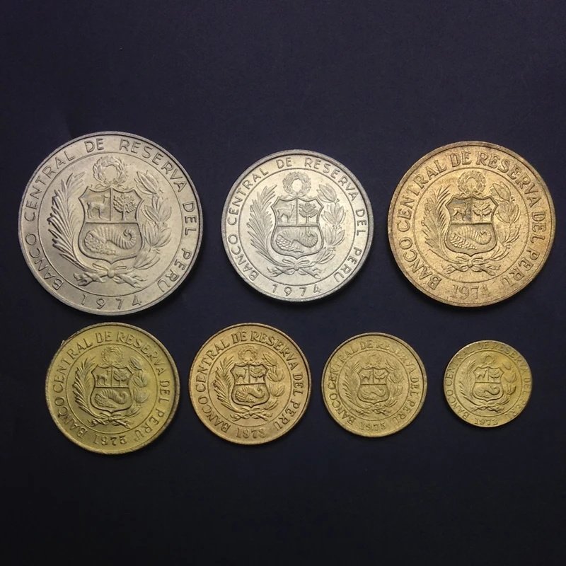 

7pcs Peru coin 100% original coin collection gift present Not circulated