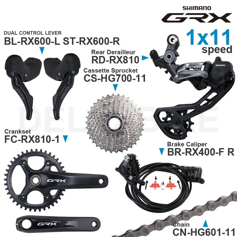 SHIMANO GRX RX600 11 скоростной групсет с переключателем передач и задним RX810 кассета