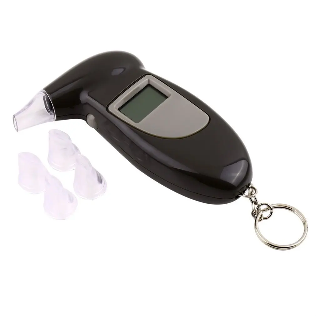 

100% High precision Professional digital Alcohol Breath Tester Analyzer Detector Test Keychain Device LCD