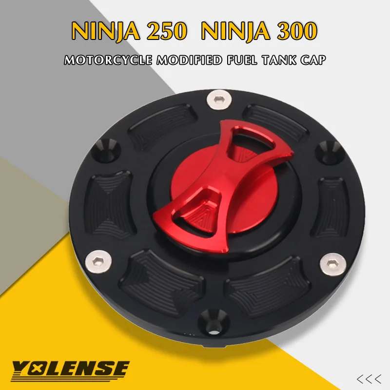 

For KAWASAKI NINJA 250 300 Z250 Z300 NINJA250 NINJA300 EX250 EX300 Motorcycle CNC Fuel Tank Cap Gas Oil Tank Cover Petrol Cover