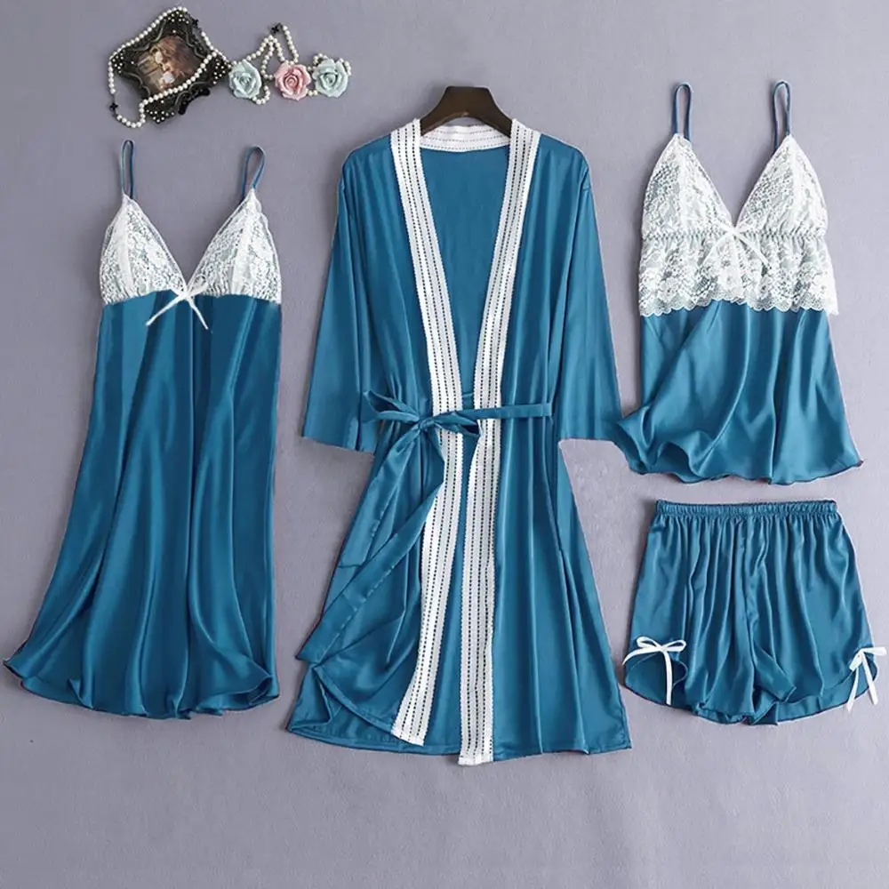 5 шт. Для женщин платья из сатина с кружевами и камзол шорты бантиком рубашки
