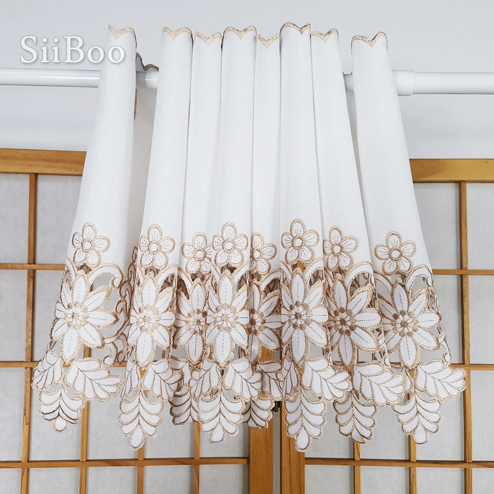 Европейский пасторальный стиль полутуба занавеска для гостиной с вышитым