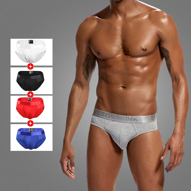 

Modal Men's Underwear U-convex Underwear Solid Color Men's Low Waist Underwear Triangle 3 Pieces / Set Men's Briefs