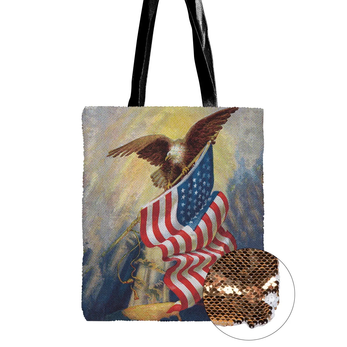 Сумка на плечо с изображением американского флага орла сумки одно блестками для