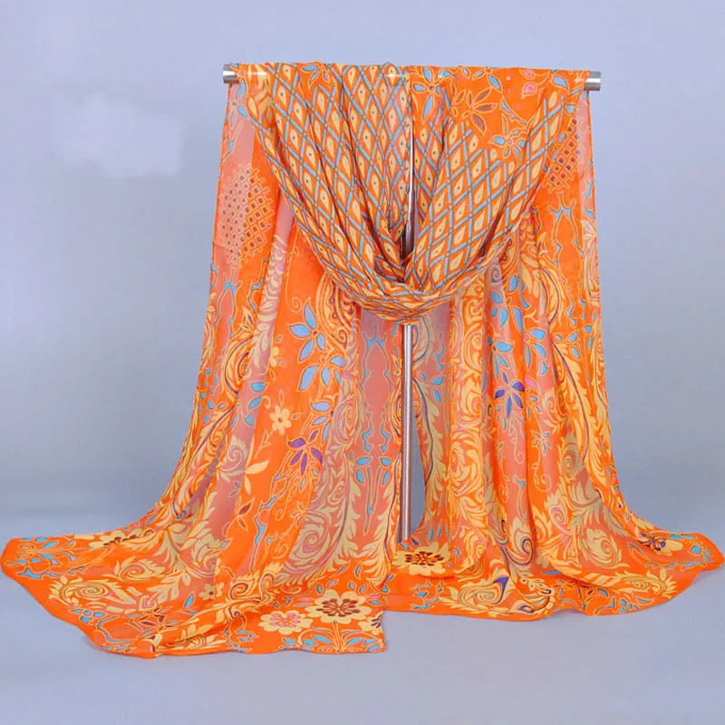 Женские Модные шифоновые шарфы для девочек пончо накидки женский шелковый шарф