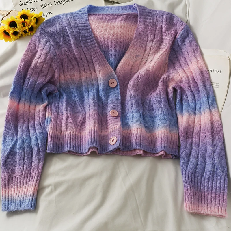 

Fall 2021 women clothing new Hot selling cropped cardigan women korean fashion netred casual knitted ladies tops cardigan Vy042