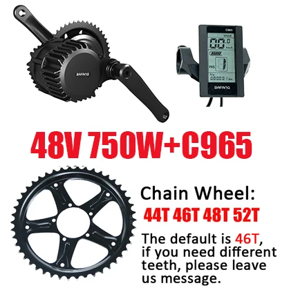 48V750WC965 Bafang мотор BBS02 BBS01 48v 750 w/500 w 36V 250 W/350 W/500 W 8fun, фара для электровелосипеда в двигатель комплект для электрического велосипеда, конверсионный набор, BBS02B BBS01B - Цвет: 48V750WC965