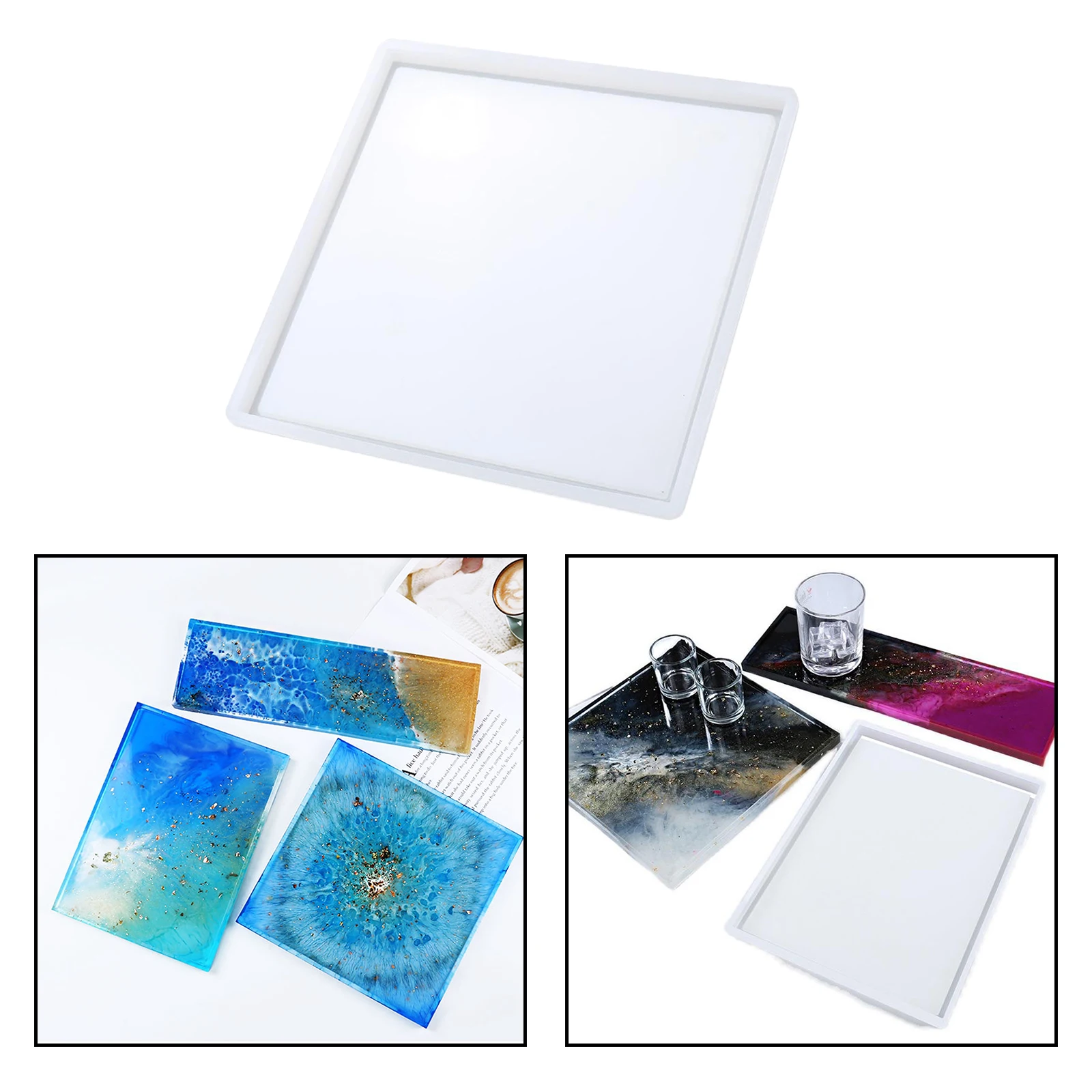 

Rectangle Silicone DIY Tray Molds Epoxy Resin Casting Making Mould DIY Tool