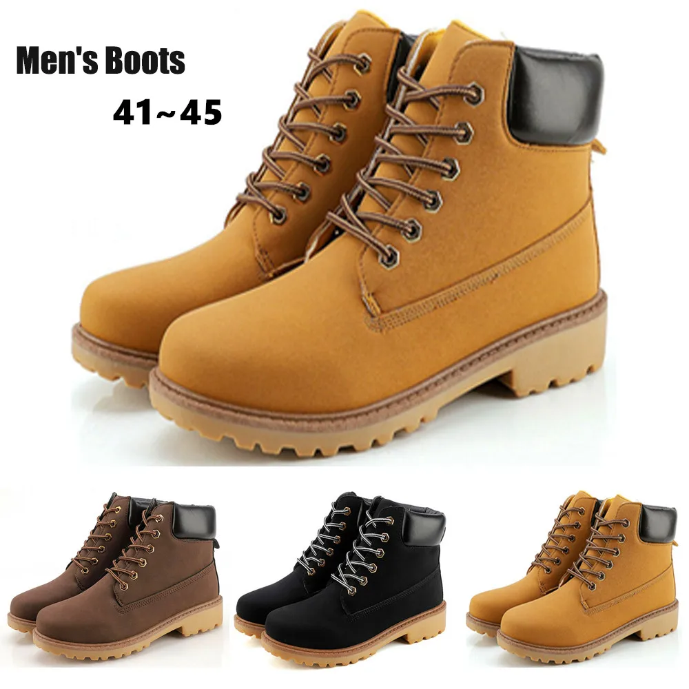 Новинка мужские кожаные ботинки martin зимние теплые уличные водонепроницаемые