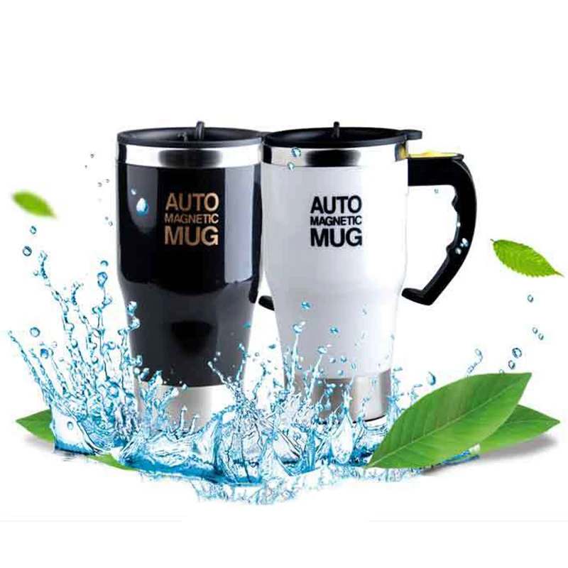 

Self Stirring Mug Electric coffee Tea Mug Stainless Steel Double Wall Travel coffee Mug for Party Black