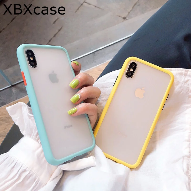 Ударопрочный жесткий чехол XBXCase для iPhone 11 Pro Max XS X XR SE 2 гибридные цветные матовые