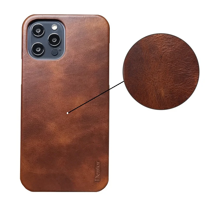

Luxury Genuine Leather Hard Case For iPhone 12 Pro Max Mini 12Pro 12Mini ProMax Phone Cases Retro Vintage Ultra Slim Back Cover