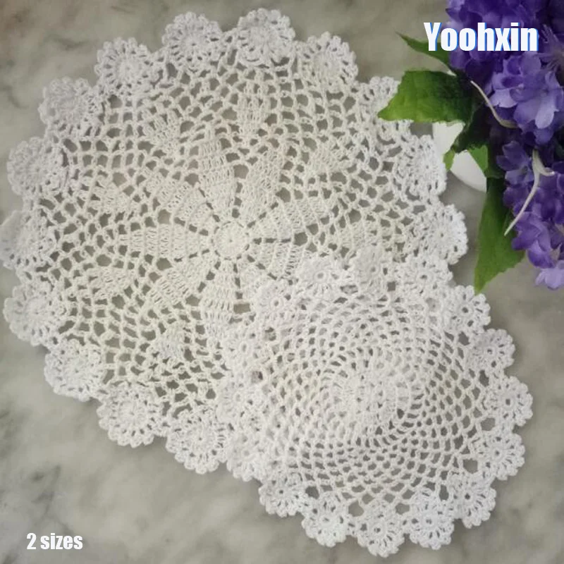 

Кружевной круглый хлопковый коврик для стола