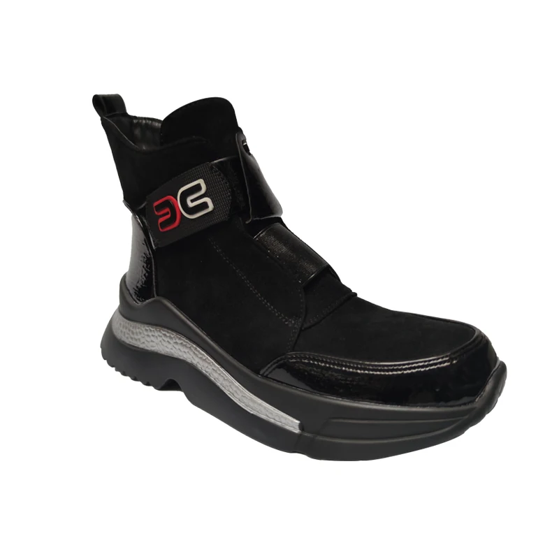 Модные женские Теплые ботильоны Женские кожаные зимние удобные короткие ботинки