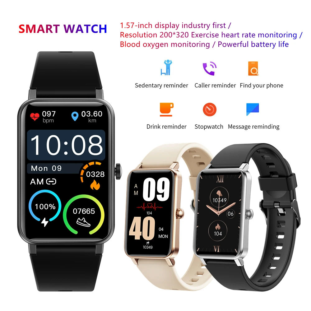 

Смарт-часы MOCRUX, 1,57 дюйма, цветной сенсорный экран, фитнес-браслет ZX18, Смарт-часы, подарок для мужчин и женщин, часы унисекс