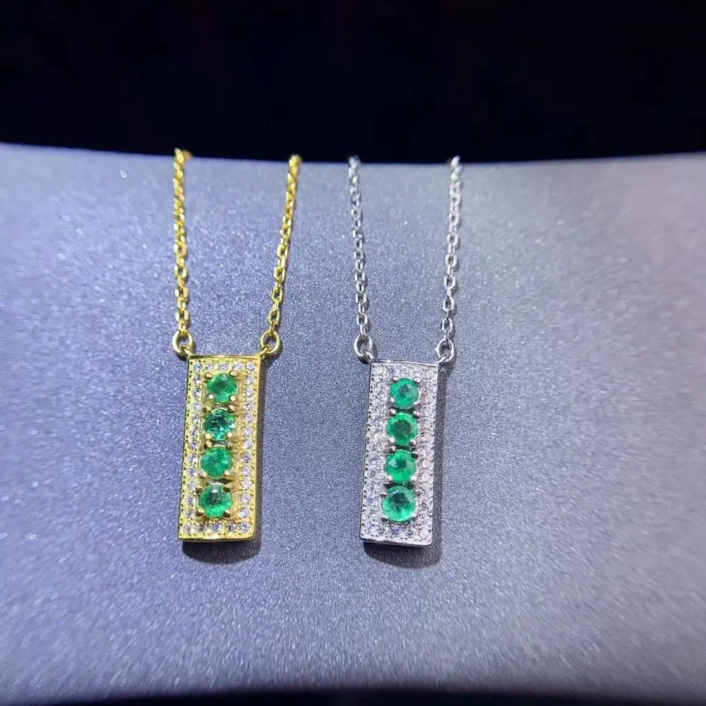 Натуральный Зеленый Изумрудный камень ожерелье для женщин с серебром хорошего