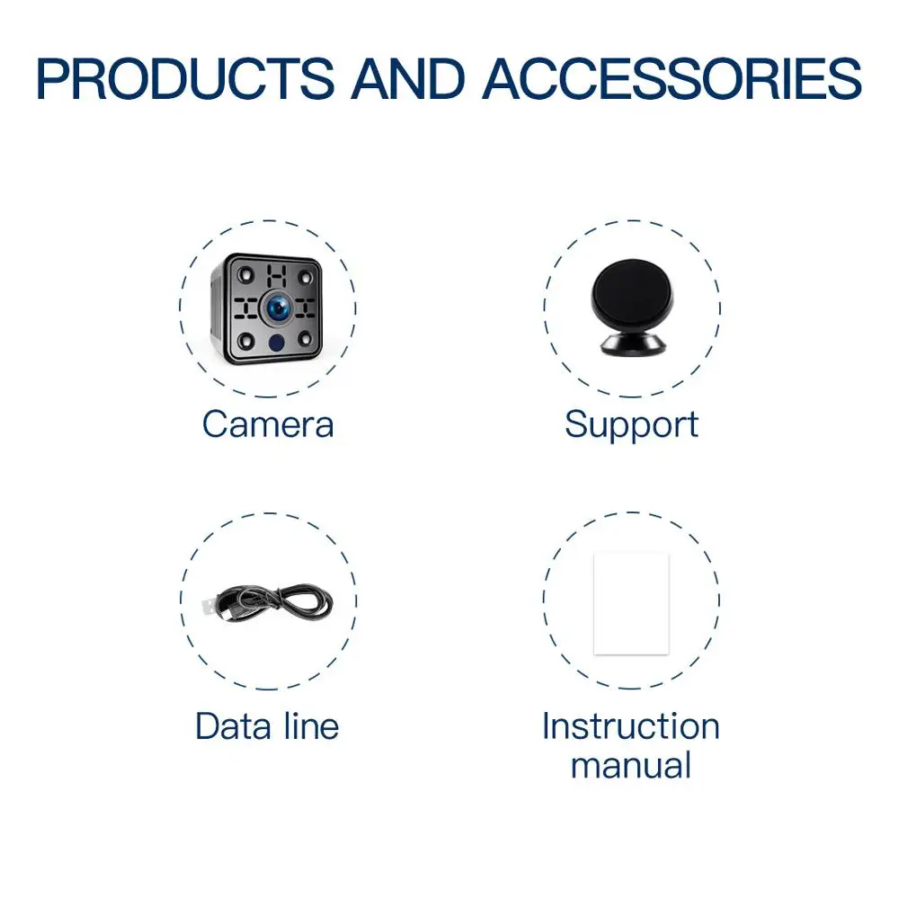 

Indoor Wifi Camera spy Cam IP Security HD 1080P Camcorder Mini Portable Outdoor WiFi Video Recorder Night Vision Magnetic Webcam