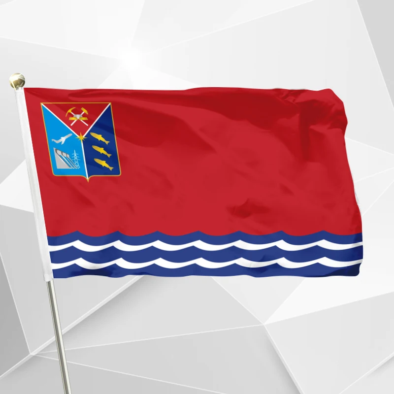 

Russia Magadan Oblast Flag 90x150cm 3x5ft 120g 100D Polyester Double Stitched High Quality 60x90cm 21x14cm Banner