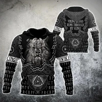 lion viking tattoo armor 3d all over printed men autumn hoodie unisex hooded sweatshirt zip pullover casual streetwear kj476