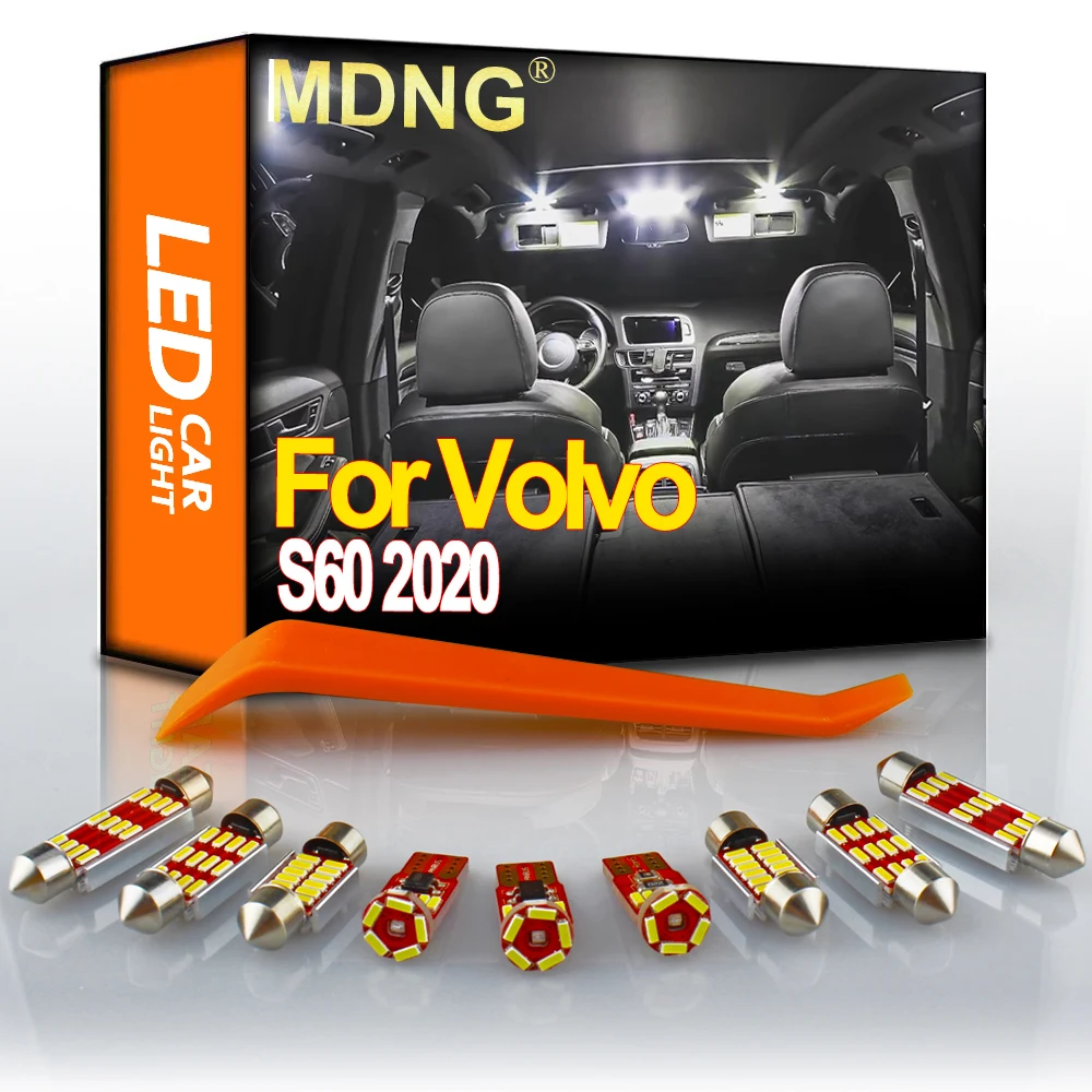 

MDNG 15 шт. Canbus автомобильные аксессуары светодиодный светильник для Volvo S60 2020 купольная карта для чтения багажника номерной знак лампа