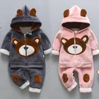 Одежда для маленьких мальчиков 2021 г. Осенне-зимняя детская одежда для девочек комплект из 2 предметов с капюшоном + штаны комплект детской одежды для мальчиков