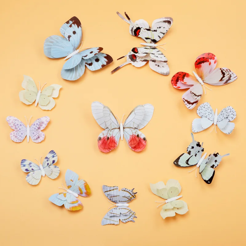 Настенные Цветные 3D наклейки в виде бабочек для гостиной свадьбы домашний декор