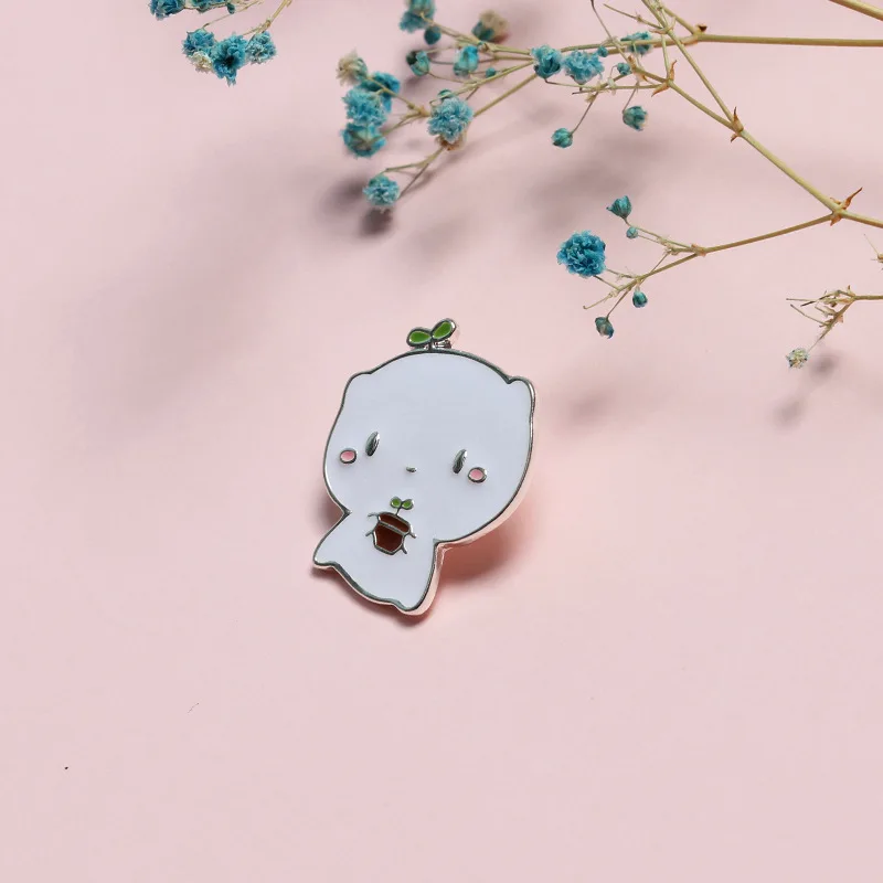 Женская Брошь в виде белого медведя эмалированная брошь форме мультяшного