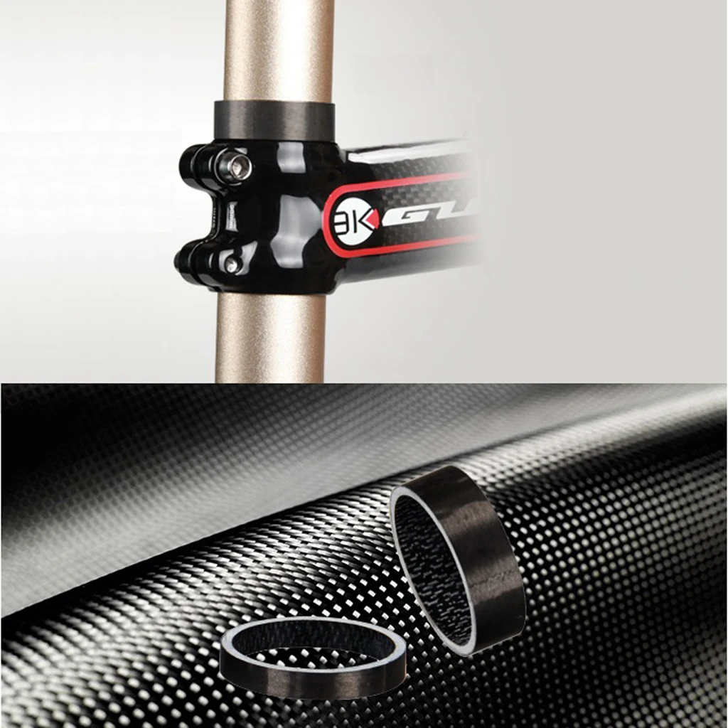 

Prettyia 5Pcs / Set Carbon Fiber Bike Headset 5 / 10 / 15mm Stem