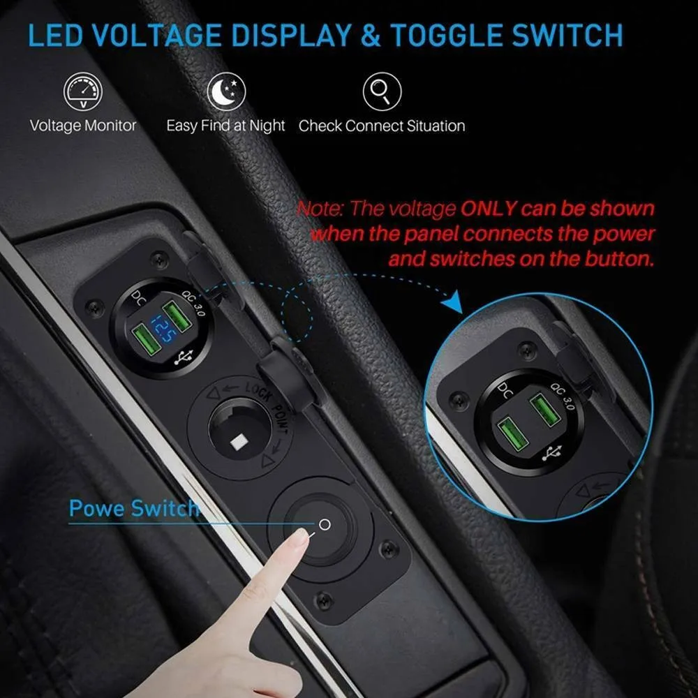 

12V Switch 15*4.1cm 4000 MA Adapter Motorcycles Panel Ships USB Charger
