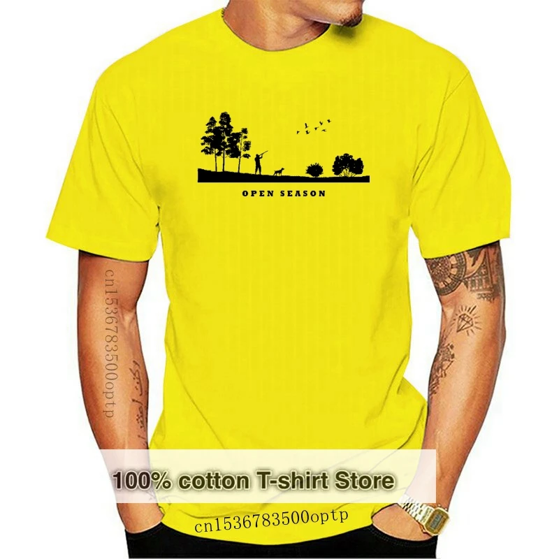 

OPEN DUCK SEASON HUNTING HUNTER DUCKS TARGET BIRD Mens Orange T-Shirt