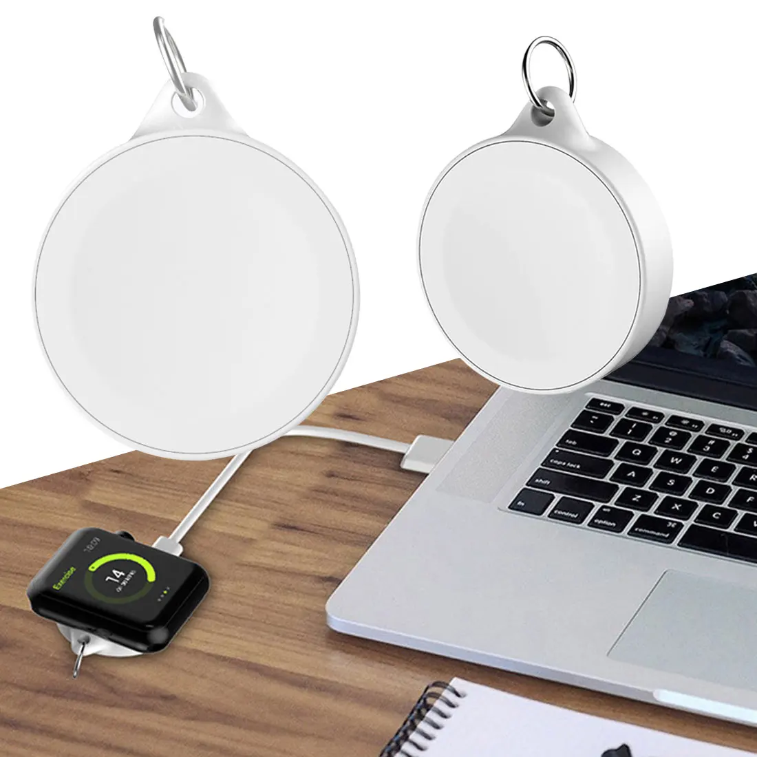 

Magnetic wireless charger sensor for iphone watch 1 2 3 4 USB power supply with key fob Dropship to charge the watch