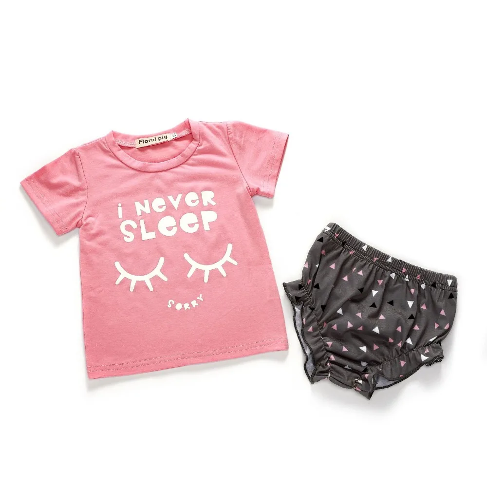 2018 комплект одежды для девочек изысканные комплекты розовая футболка с надписью