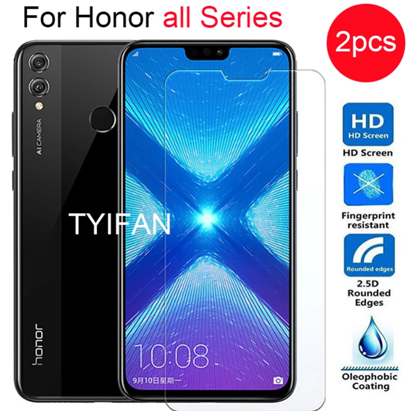 Закаленное стекло для Honor 8 9 10 Lite 8a Pro 8x 8c 8s 9x Защитное экрана Защитная пленка Huawei A X