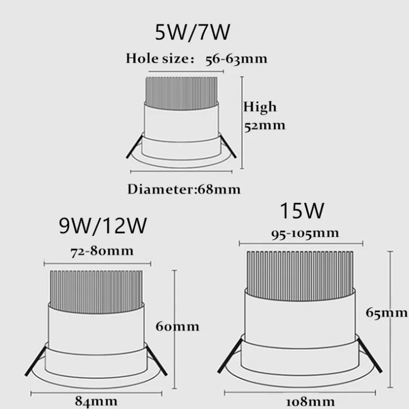Новинка 1 шт. круглый встраиваемый cветодиодный Светильник Downlight светодиодный