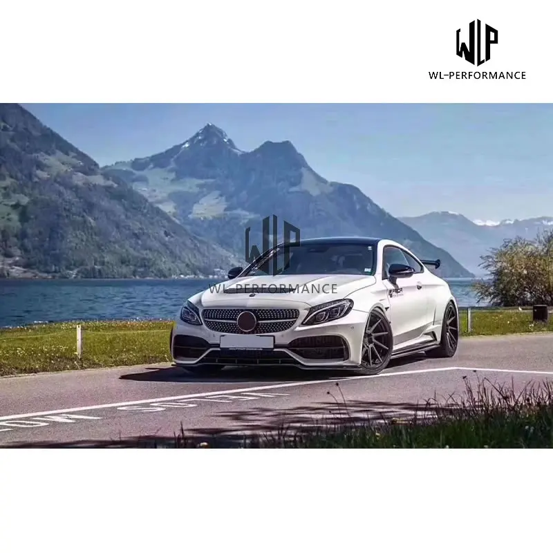 W205 C63 широкий автомобильный комплект кузова из углеродного волокна PP передний бампер задний бампер крыло боковые юбки для Benz W205 C63 AMG 14-18