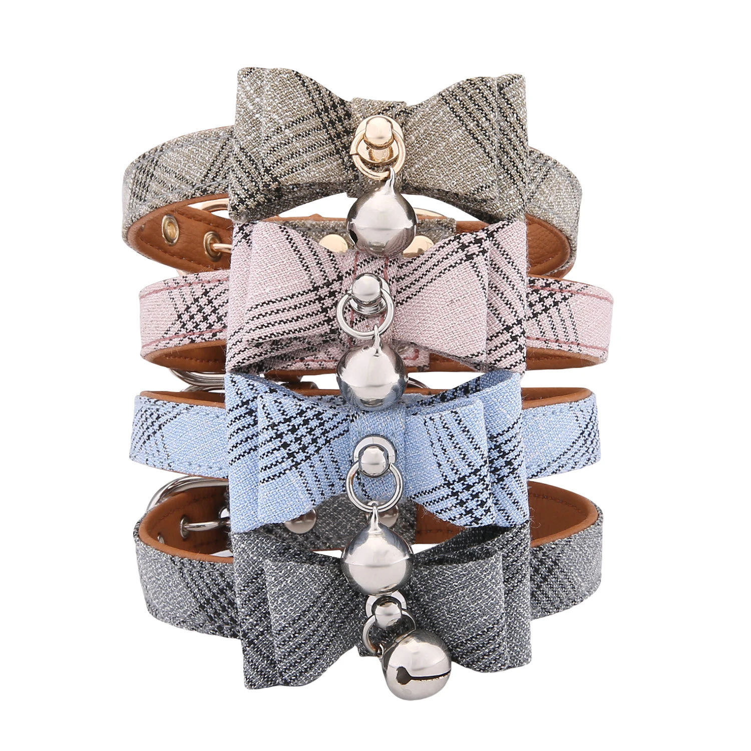 Воротник-колокольчик с бантом из искусственной кожи регулируемым британским