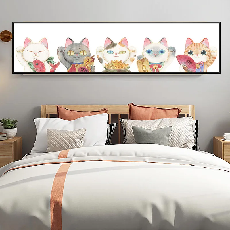

Modern Nordic Cartoon Animal Cat Panda Dog Owl Wall Art Canvas Painting Poster Picture Print For Nursery Living Room Home Deco