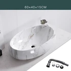 Белая овальная керамическая раковина в скандинавском стиле с простым мраморным узором, раковина над прилавком, раковина для дома, туалета, керамическая раковина для ванной