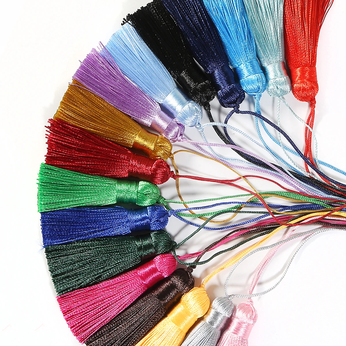 2 шт./лот смешанный хлопок шелк кисточка подвеска сатиновые кисточки для брелока