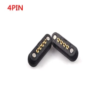 1 10pair straight needle magnetic pogo pin connector 4 pole pitch 2 5 mmthrough hole male female 2a 36v dc power charge probe