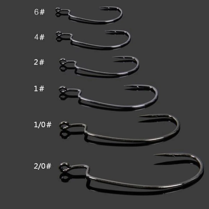 10pcs/lot High-carbon Steel Fishing Hooks Offset Wide Crank Hook Worm Fishhooks Lure Softjerk 6#-5/0 Tackle 2021 |