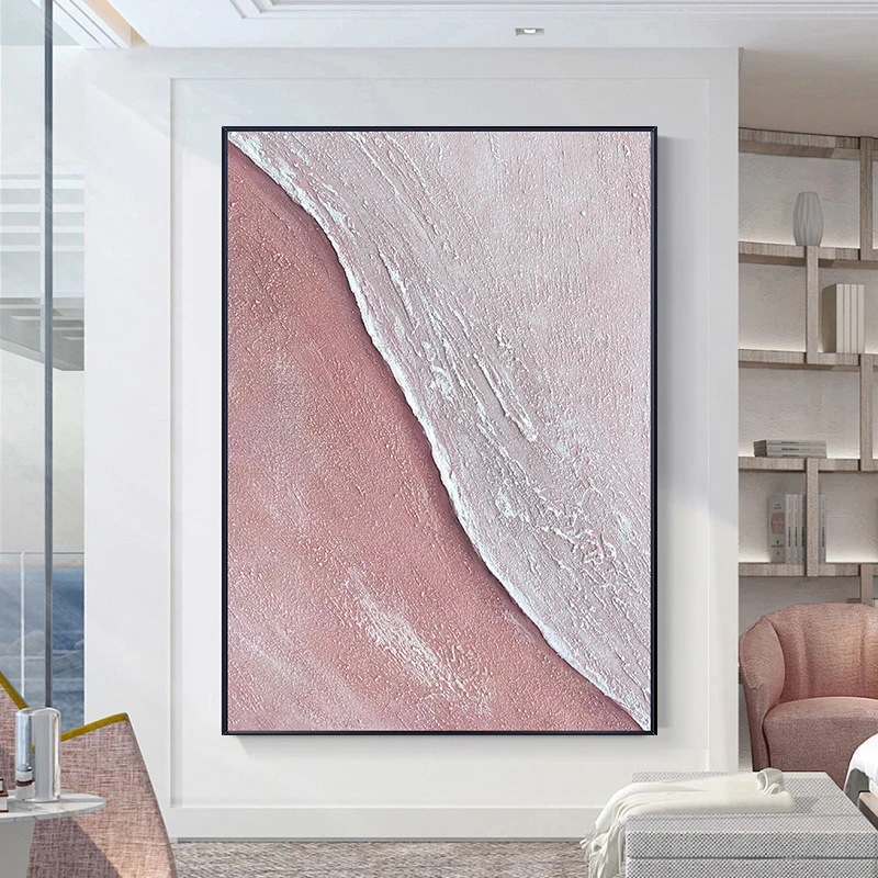 

Cuadros Para Salon Decoracao Para Sala Wall Decor Living Room Abstract Pink Canvas Oil Painting Wall Artwork Hand Painted No Fra