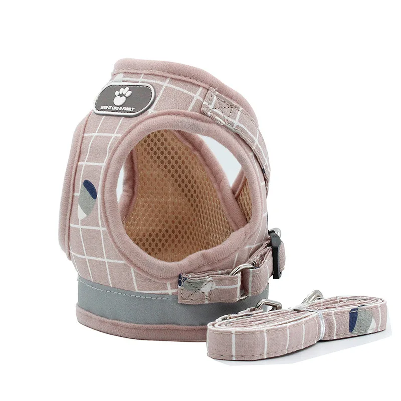 

Fashion Plaid Cat Harnesses for Cats Summer Mesh Pet Harness and Leash Set Katten Kitty Mascotas Products for Gotas Accessories