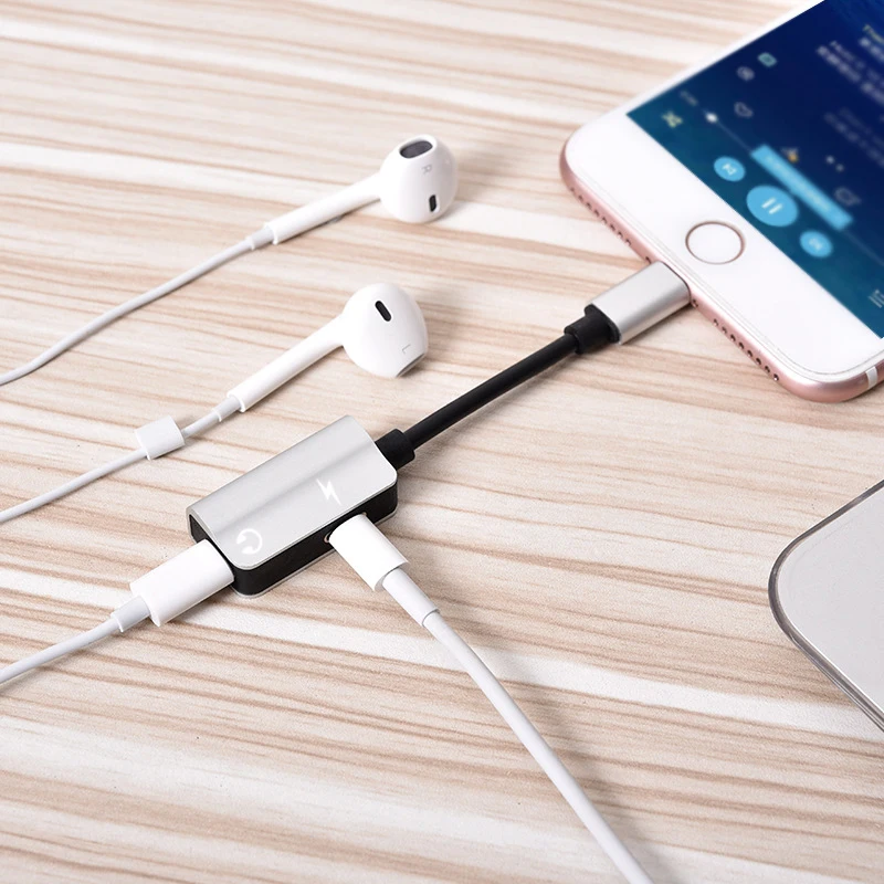 Двойной адаптер Lightning для наушников аудиоадаптер IPhone XS MAX XR X 6 7 8 Plus Pro наушники