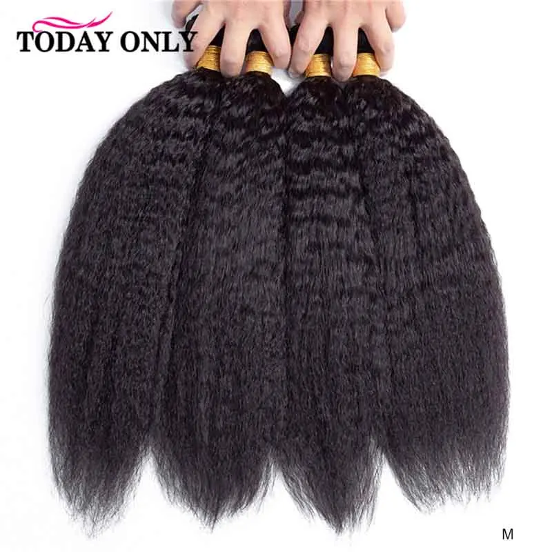 Сегодня только курчавые прямые волосы для наращивания 30 дюймов Пряди 1/3/4 Yaki