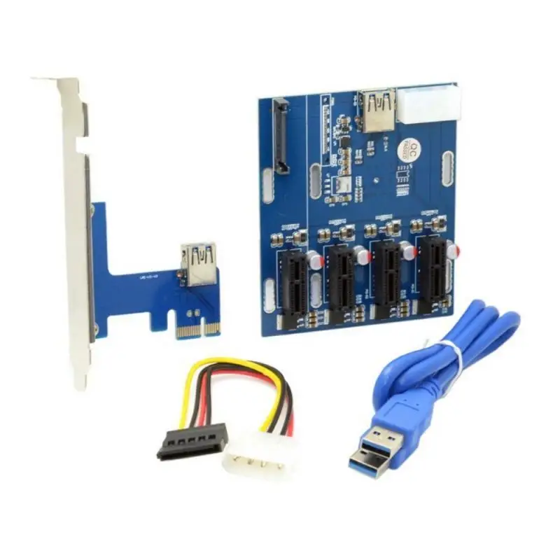Переходная плата PCIe на PCI Express от 1 до 4 слотов Mini 1X внешний PCI-E адаптер карта