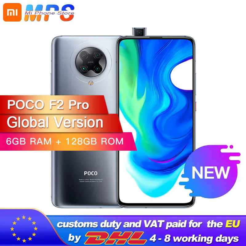 Глобальная версия Xiaomi POCO F2 Pro 6 ГБ 128 Pocophone Смартфон Snapdragon 865 64MP Quad задние камеры 67