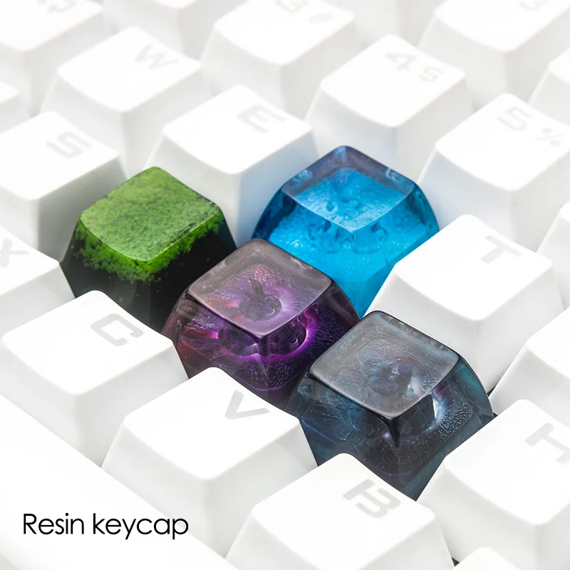 Feito à Mão Adequado para Cereja Personalizado Resina Keycaps Teclado Mecânico Backlit Presente Selva Aquática mx 1pc