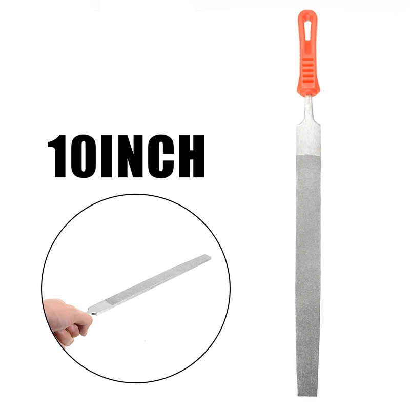 

10inch Alloy Middle Cut File 120Grit Coated Both Sides Flat File 5mm Thickness For Filing Glass Ceramic Stone Grinding Hand Tool