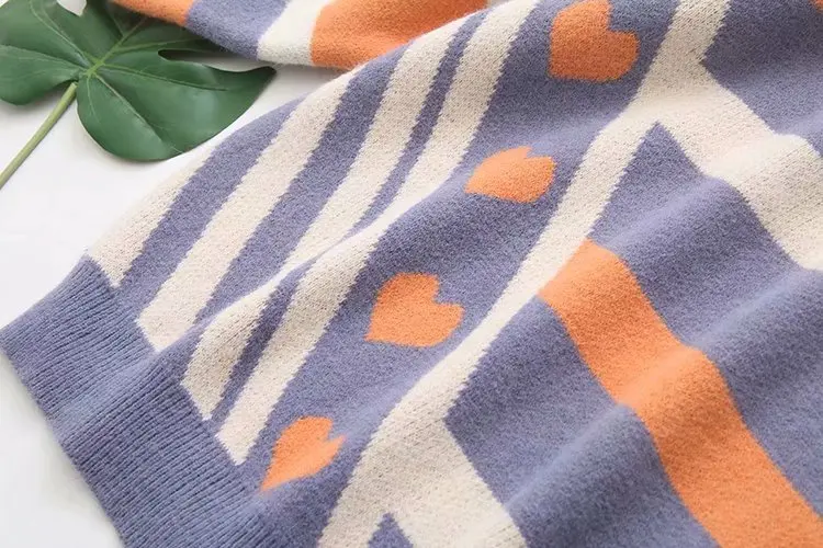 Пуловер женский оверсайз с круглым вырезом H.SA осенне-зимний пуловер в розовую